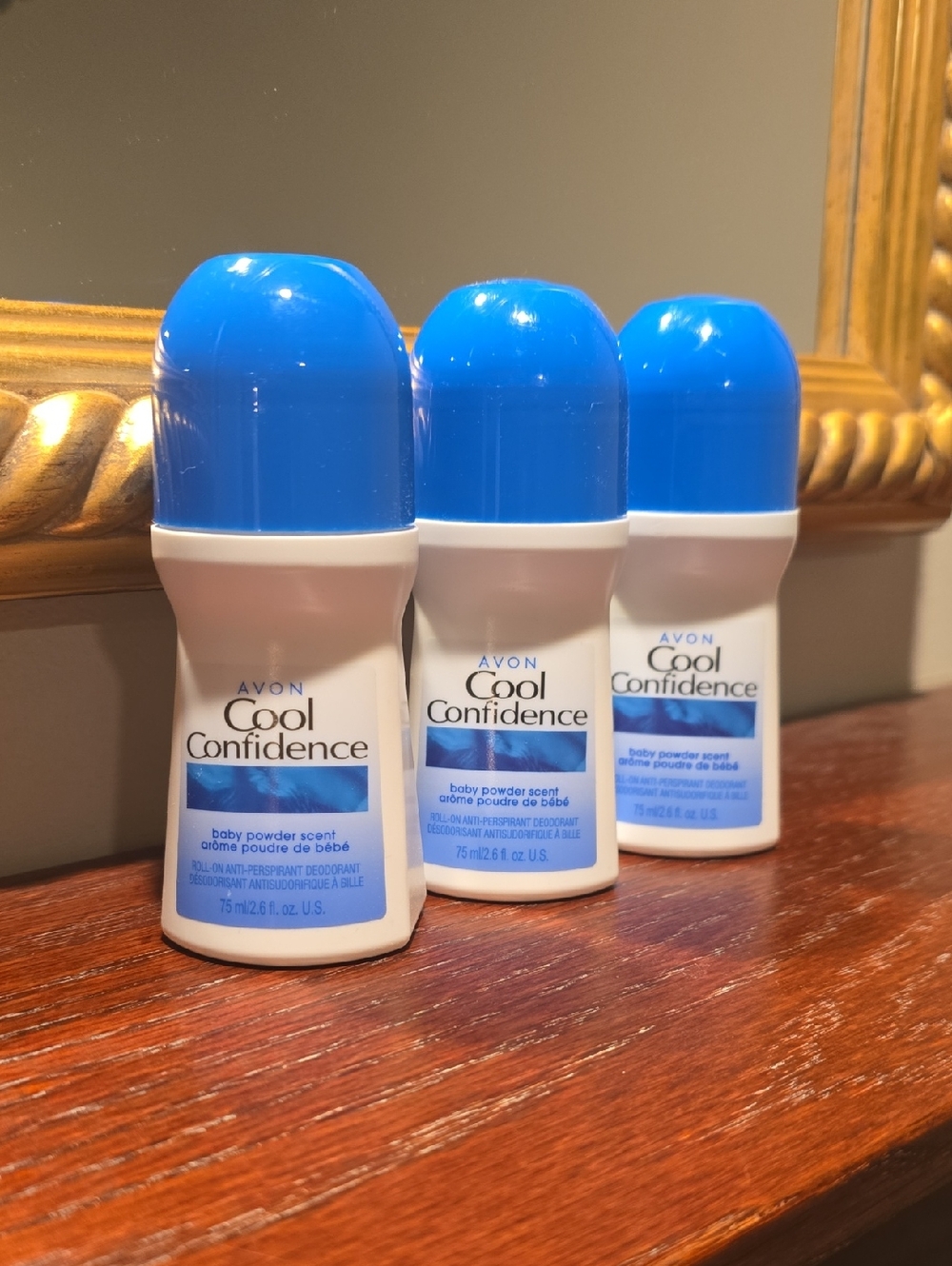 Avon Cool Confidence Baby Powder Scent Roll-On *NEW* (Set of 3)